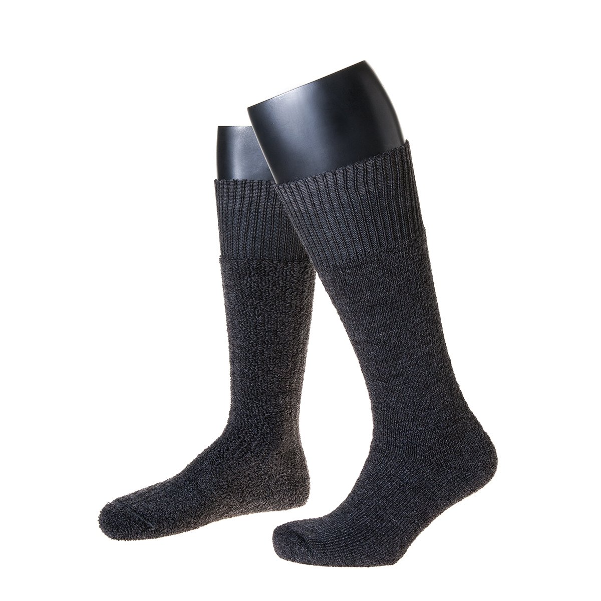 NORDPOL Stiefellange Thermosocke "Immerwarm" aus Vollplüsch (Woll-Polyester-Gemisch), 3 Paar, anthrazit, Made in Germany, Gr. 39-41