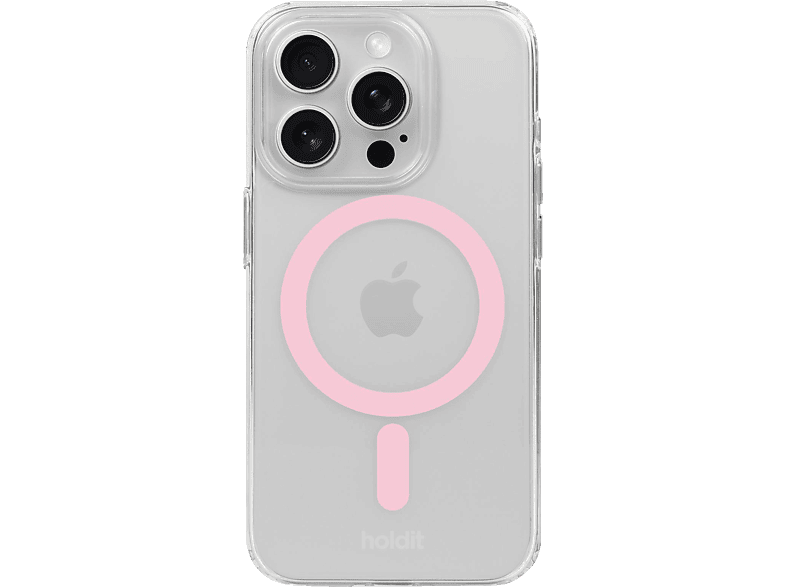 HOLDIT MagSafe Case, Backcover, Apple, iPhone 15 Pro, Pink/Transparent