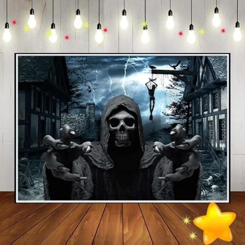 Halloween Skelette Gebleicht Party Knochen Friedhof Friedhof Hintergrund Baby Party Kust Geburtstagsdekoration Banner 240X180cm