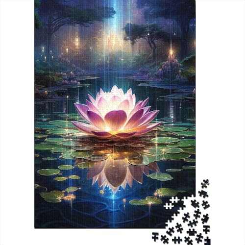 Puzzle für Erwachsene und Jugendliche, Wasserlotus, Holzpuzzle, Puzzle für Erwachsene und Jugendliche, Holzpuzzle für Erwachsene und Jugendliche, 52 x 38 cm