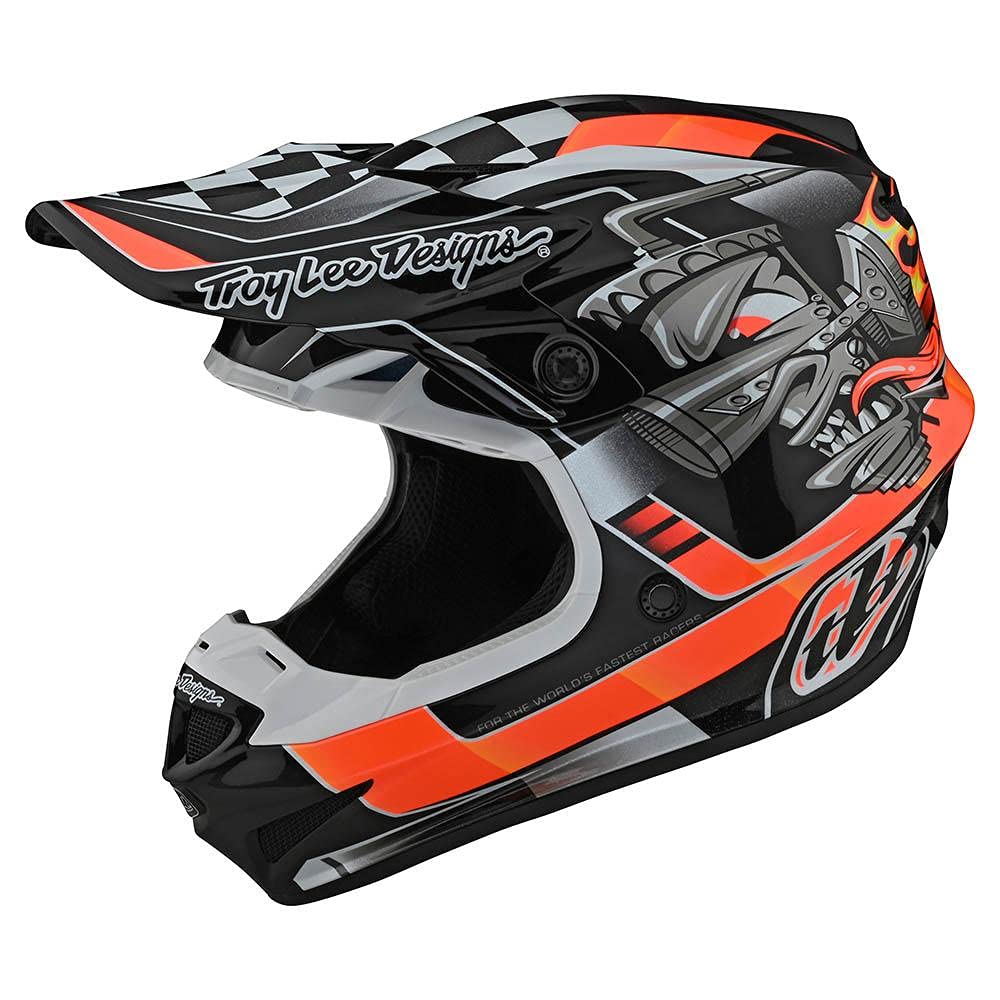 Troy Lee Designs SE4 Carb Motocross Helm Schwarz/Orange XS