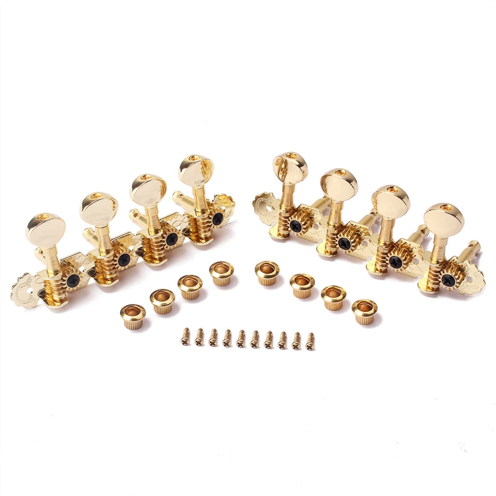 Gitarren Stimmwirbel 1 Set. 4R4L. Tuning Pegs Tuning Pegs Keys Tuner Gold Für Mandoline 8 Saiten Gitarre Zubehör 117 X 42 X 38mm