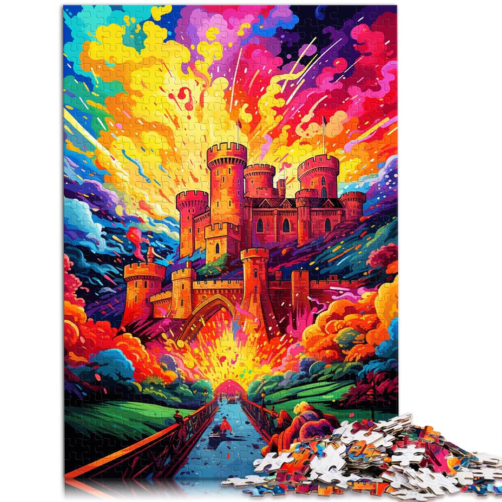 Puzzle Bunte Psychedelia im Windsor Castle 1000-teiliges Puzzle Holzpuzzle Jedes Teil ist einzigartig - Anspruchsvolles Familienspaßspiel 1000 Teile (50 x 75 cm)