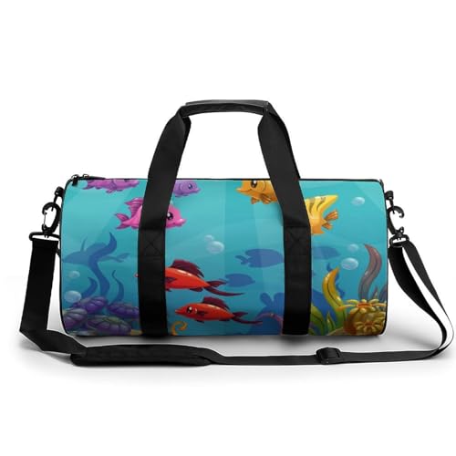 Fisch Sport Duffel Bag Sporttasche Reisetasche Handgepäck Tasche Schwimmtasche Weekender Bag 45x23x23cm