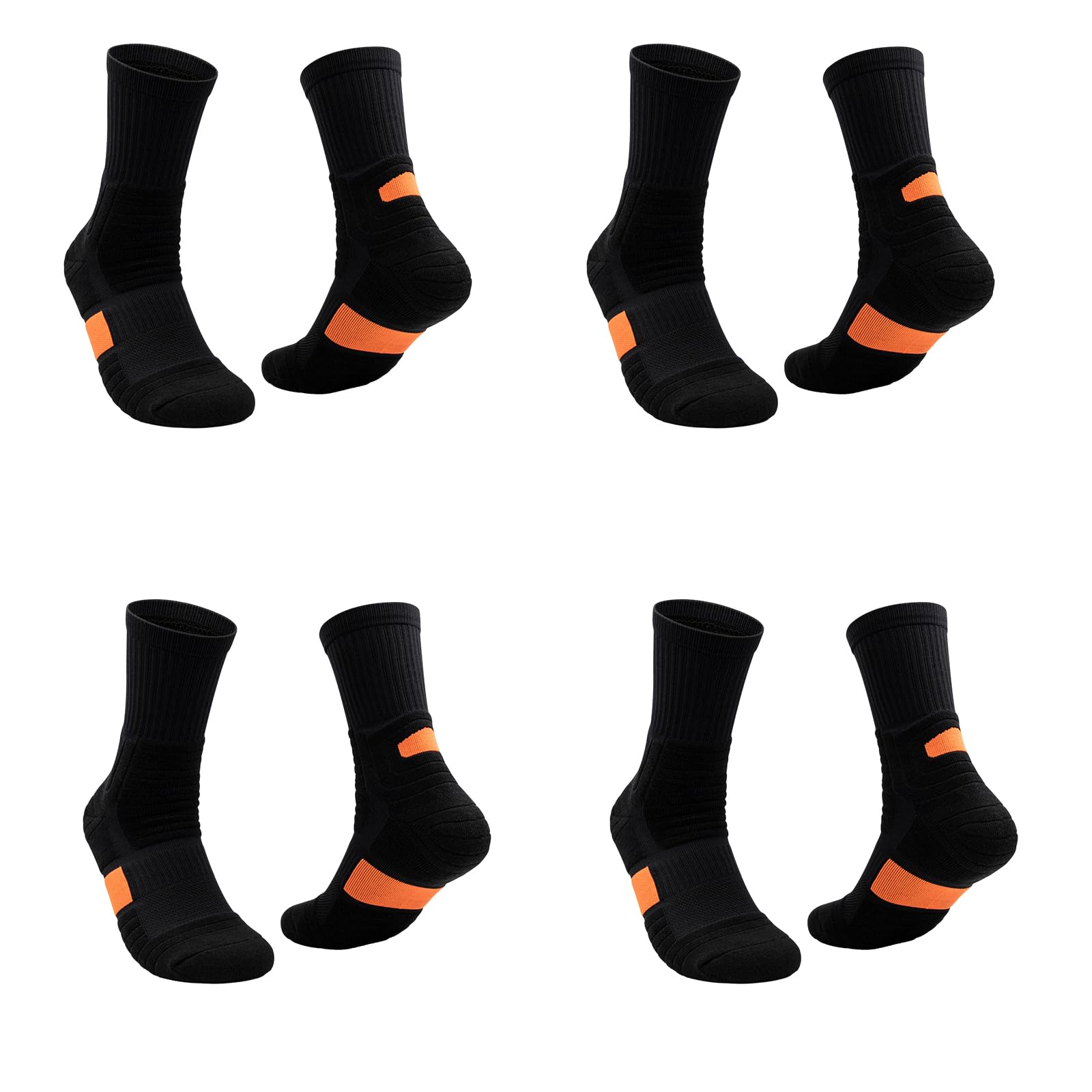 CSHE 4 Paar Sportsocken Herren Bequeme und Atmungsaktive Socken Baumwolle Mitte Kalb Socken für Männer Wandersocken Outdoorsocken Lang - Gepolsterte Funktionssocken