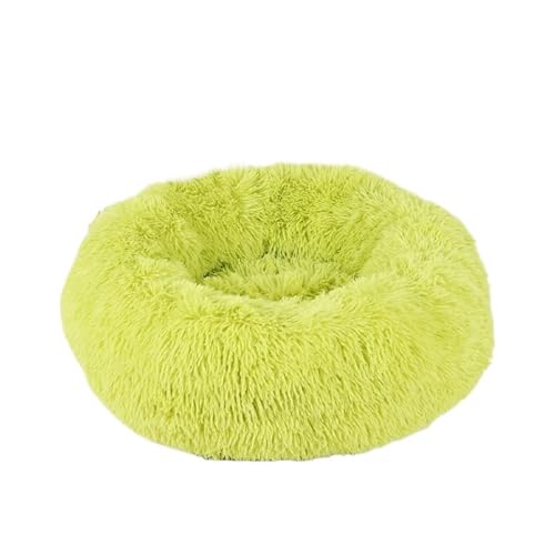 UVDS Katzenbett Haus Donut Rundes Sofa Zubehör Winter Haustierzubehör Warme Produkte Kissen Korb Kätzchen Matte for Katzenhundebetten (Color : Green, Size : 70cm)