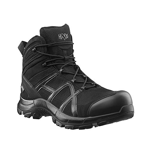 Haix Black Eagle Safety 40 Mid Black/Black S3-Sicherheitsschuhe bieten Arbeitsschutz für Handwerk und Industrie. 45