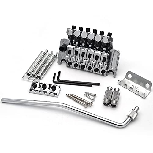 E-Gitarren-Tremolo-Bridge-Systeme Doppelte Verriegelungskante Tune-o-matic Steg (Color : Chrome)