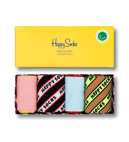 Happy Socks farbenfrohe und fröhliche Socken 4-Pack Happy Premium Socks Gift Set Größe 36-40