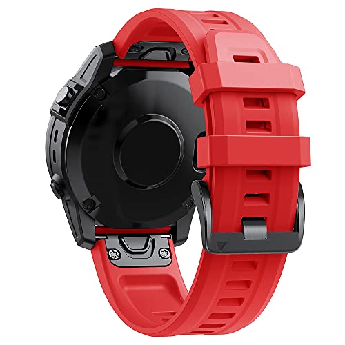 OPKDE QuickFit Uhrenarmband für Garmin Fenix 7X, 7, 6X, 6, 5X, Epix, Instinct 2, Descent MK2i, Schnellverschluss, Silikonarmband, 26 mm, 22 mm, 22mm Fenix 5 6 7, Achat