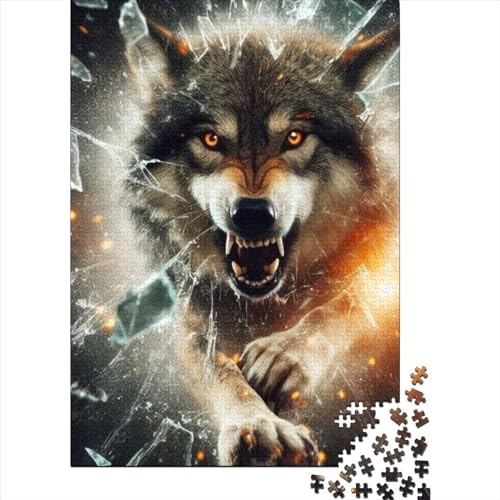 Puzzle 1000 Teile für Erwachsene und Teenager, Fantasy Strange Wolf, lustiges Puzzle für Erwachsene, 1000 Teile, Weihnachts- und Geburtstagsgeschenk für Erwachsene und Teenager, 75 x 50 cm