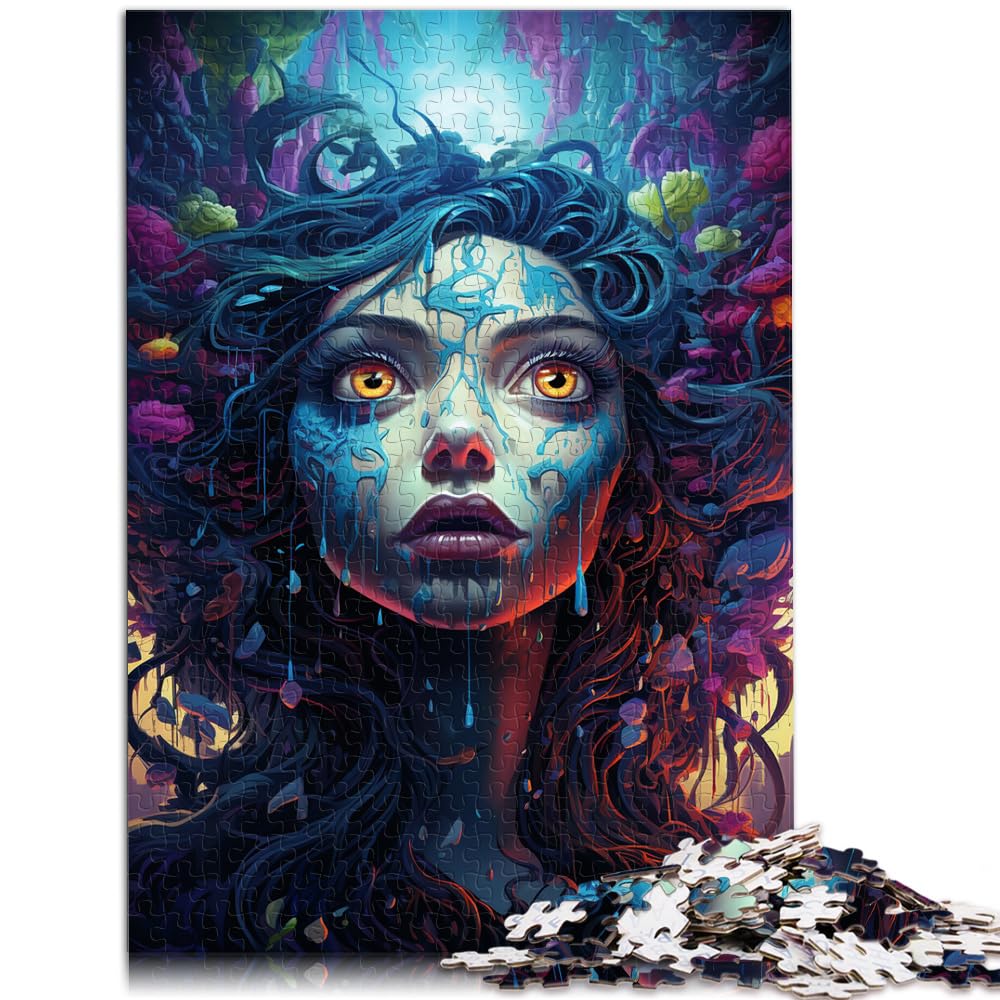 Puzzles für Fantasy-Hexe, Puzzle für Erwachsene, 1000 Teile, Holzpuzzle, Familienspiel, Stressabbau, schwieriges Herausforderungspuzzle, 1000 Teile (50 x 75 cm)