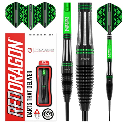 RED DRAGON Slipstream 26 Gramm Premium Tungsten Darts Set mit Flights und Stielen