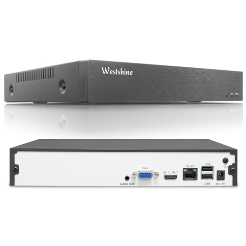 WESTSHINE 4K NVR 16-Kanal-Überwachungssystem Rekorder, 4K/6MP/5MP/4MP/2MP 16CH-Sicherheits-NVR,einfache Fernansicht,P2P-Bewegungserkennung,unterstützt bis zu 16x4K IP-Kameras(Enthält Keine Festplatte)