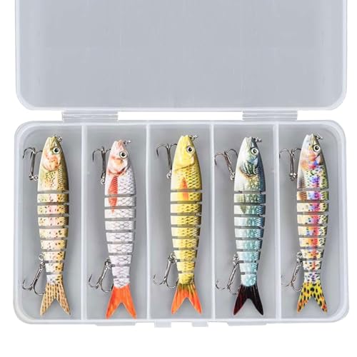 5 Stücke 3D Künstliche Angelköder Swimbait Wobbler Mehrere Abschnitte Angelköder Salzwasser Angelköder Köder