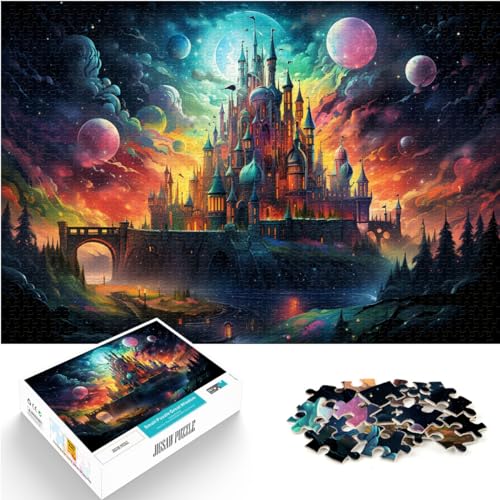 Puzzle Buntes psychedelisches Schloss-Puzzle für Erwachsene, 1000 Teile, Holzpuzzle, ganze Familie, 1000 Teile (50 x 75 cm)