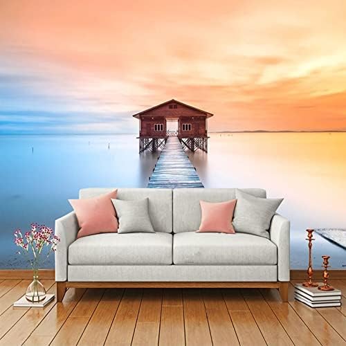 XLMING Bunter Sonnenaufgang Mit Meerblick 3D Tapete Home Dekoration Wohnzimmer Sofa Schlafzimmer Tv Hintergrund Wand-150cm×105cm