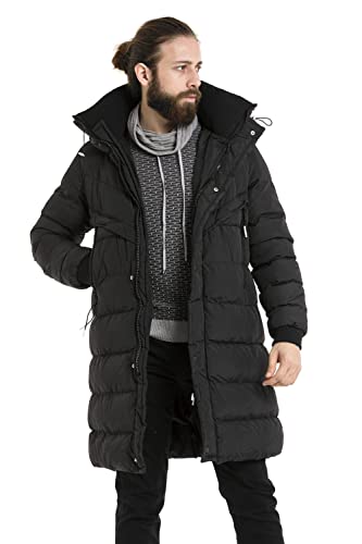 Cipo & Baxx Herren Steppjacke Mantel Winterjacke Lang Parka CM213 Schwarz XXL