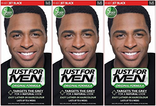 6 x Just for Men Shampoo-in Haircolour Natural Jet Black H-60