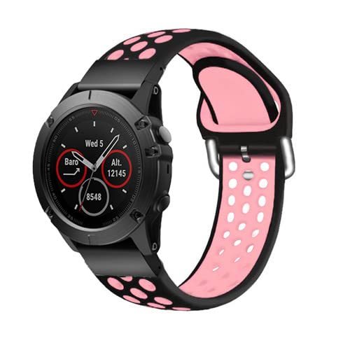 BANDKIT Quickfit-Uhrenarmband für Garmin Fenix 6 6X Pro 5X 5 Plus 3HR 935 945 S60, Silikonband, Schnellverschluss-Armband, 22 mm, 26 mm, Forerunner 935 945, Achat