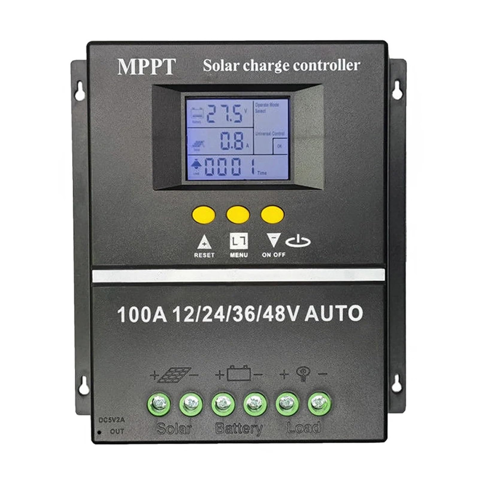 Solarregler, MPPT 100A/80A/60A Solar Laderegler 12V24V 36V 48V Auto Controller Solar PV Batterie laderät Werkzeug Mit LCD Display Dual USB(60A)