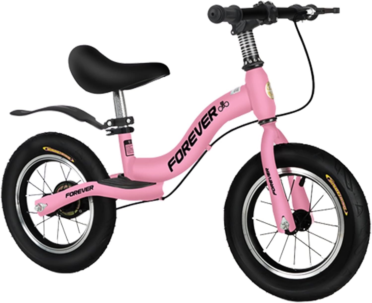 14/16/18 Zoll Laufrad mit Handbremsen/Fußstütze, Geschenk für große Kinder/Erwachsene/Jungen/Mädchen, Verstellbarer Lenker/Sitz ohne Pedal, Kleinkind-Lauffahrrad, unterstützt 60 kg,Rosa,16 Z