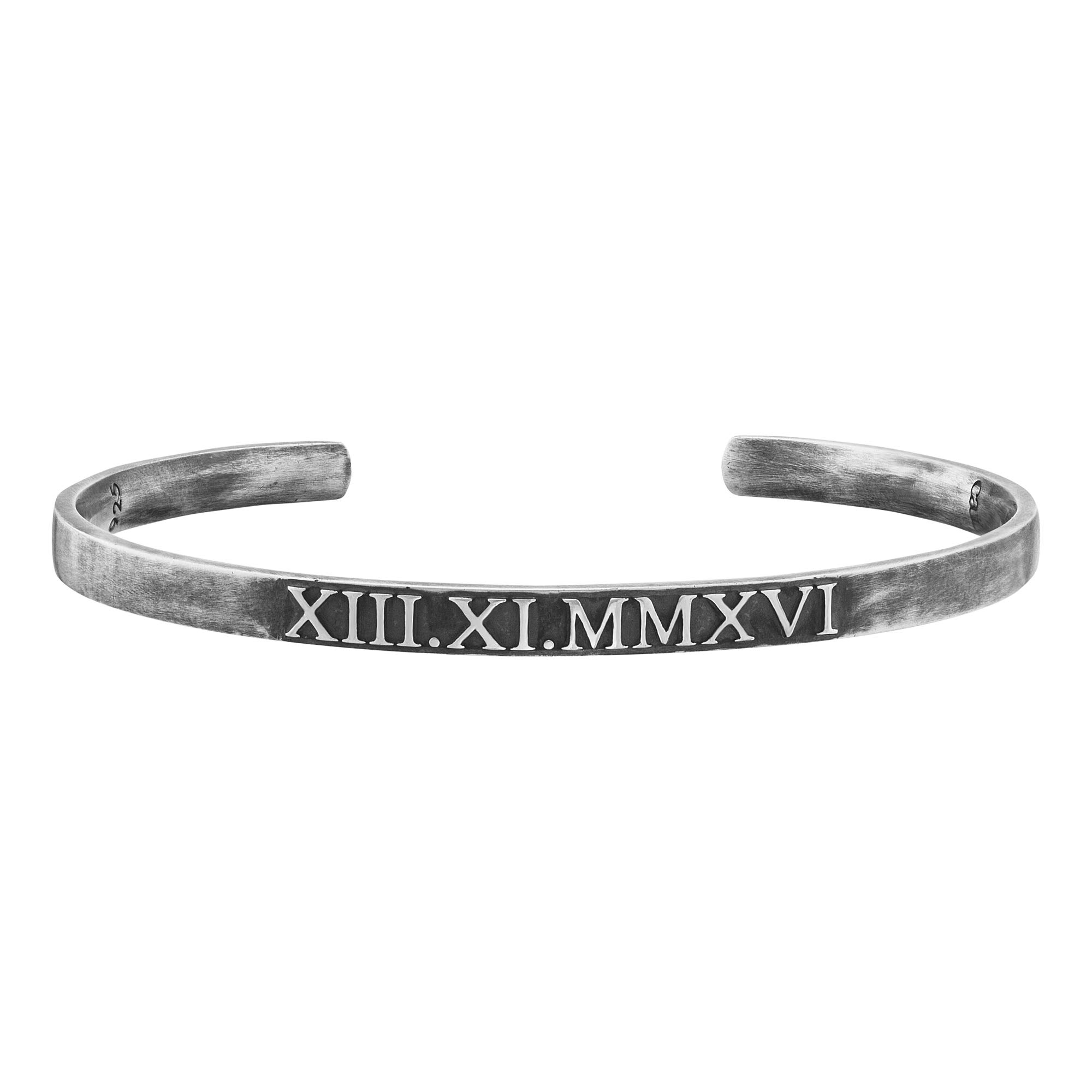 cai Herren Armreif 925/- Sterling Silber 65cm Mattiert Silbergrau 132260315