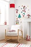 Disney Deco-Sticker von Komar - Mickey Christmas Presents - Größe: 50 x 70 cm - 17 Teile - Wandtattoo, Kinderzimmer, Dekoration