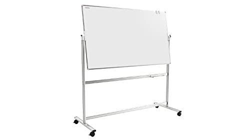 ALLboards Mobiles Whiteboard 150x120cm Magnettafel, Fahrbare Drehtafel, Beidseitig, Magnetisch, Trocken Abwischbar