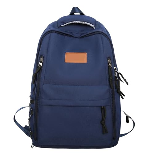 Modische High School College Büchertasche Mit Mehreren Fächern Für Schüler Einfarbig Nylon Rucksack Mit Großer Kapazität