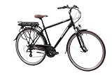 F.lli Schiano E-Ride 28 Zoll, City/Trekking E-Bike mit 250W Motor, 21-Gang-Getriebe, für Herren in Schwarz