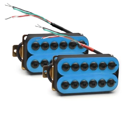 1 Satz Verstellbare Metall-Doppelspulen-Tonabnehmer Für E-Gitarre, Humbucker e gitarren tonabnehmer (Color : Light Blue)