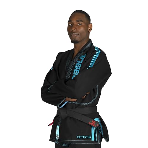 Sanabul Core Competition BJJ Gi für Herren | Premium Brazilian Jiu Jitsu Gi | IBJJF Wettkampf und Training Sanforisierter Stoff (Schwarz/Blau, A2)