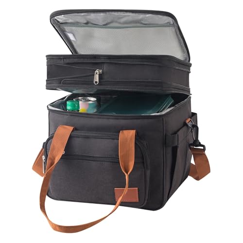 Reise-Kühltasche, isolierte Kühltasche - Auslaufsichere Lunch-Kühl- und Wärmetasche,Große Lunchtasche, 18 l, isolierte Lunchbox, weiche Kühltasche für draußen, Camping, Arbeit