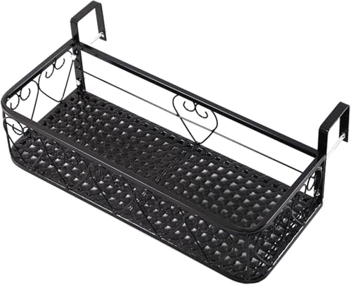 Pflanzenständer, Balkongeländer, Pflanzgefäß, 30 cm/50 cm/60 cm/80 cm/100 cm/120 cm/150 cm breit, Outdoor-Hängepflanze, Blumentopfhalter für Deck, Terrasse, Hof, Zaun, Fenster, 50 cm x 20 cm