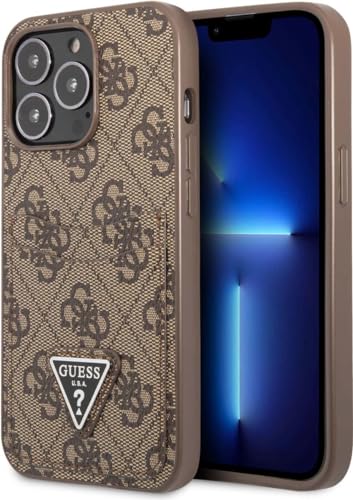 Guess GUHCP13XP4TPW Hülle für iPhone 13 Pro Max 6,7" braun/Brown hardcase 4G Triangle Logo Cardslot