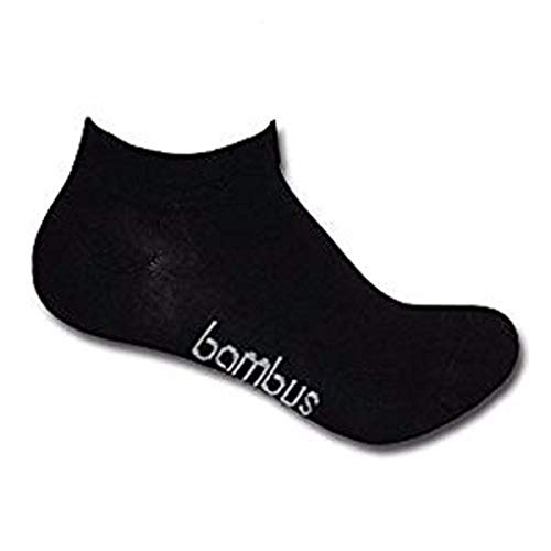 12 Paar superweiche Bambus Sneakers Socken für Sie und Ihn - Optimaler Tragekomfort - Ideal für Sport, Freizeit und Business (Schwarz, 43-46)