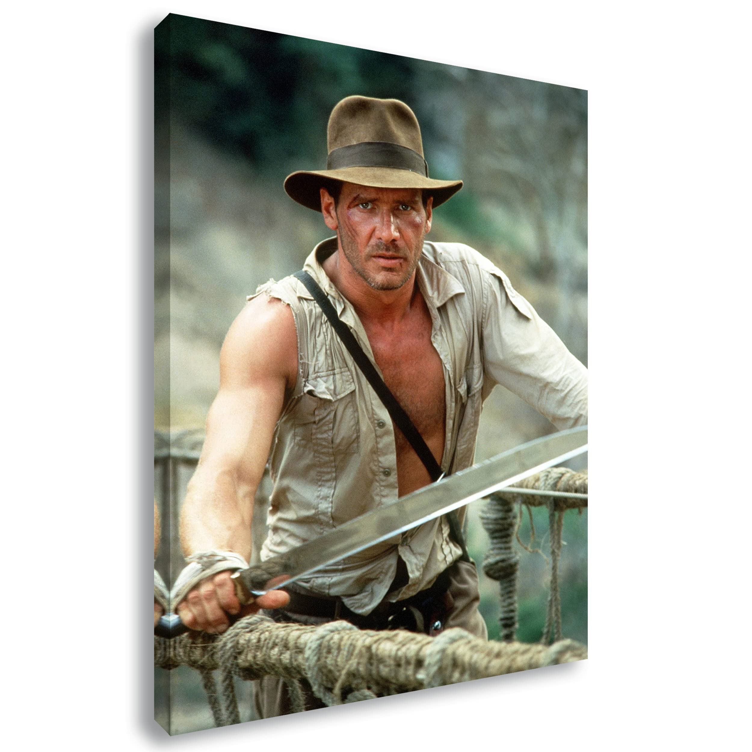 Artis Prints Leinwandbild Indiana Jones mit Schwert, Abenteuerfilm, Klein bis XXL, Inneneinrichtung - Wohnzimmer - Wohnung, Dekoration