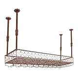 Fyssnn Weinglas Aufbewahrungsregal Industrielle Vintage Metall Bar Weinglas Hängende Rack 35-55cm Einstellbare Höhe Weinglas Halterung Geeignet für Haus Bar Cafe Restaurant und andere Orte (Bronze)