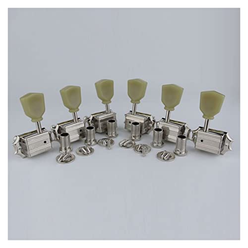 Gitarren Stimmwirbel Vintage-Art-Gitarren-Maschinen-Kopf-Tuning-Peg-Tuners (Color : Nickel)