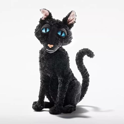 RDCIRP Coraline-Katzenplüschtier, schwarzes Katzenplüschtier, 11,8 Zoll großes Katzenmonster-Stofftierkissen, Puppe for Fans, Jungen und Mädchen