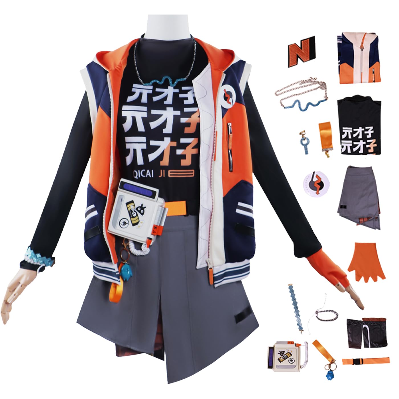 JGZGCG Zenless Zone Zero Belle Cosplay Kostüm Komplettes Set mit Perücke Zenless Zone Zero Cosplay Verkleidung Belle Uniform Halloween Karneval Party Bühnenauftritt Kostüm Erwachsene