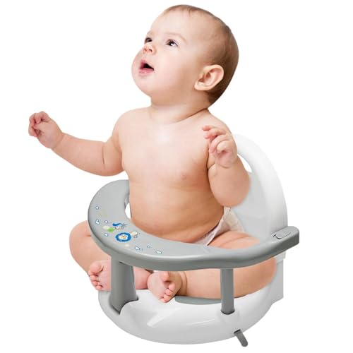 Baby-Badewannensitz – faltbarer, rutschfester Sit-Up-Badesitz für Babys, 32 x 29 x 32 cm, mit leistungsstarken Saugnäpfen, Baby-Badewannensitz, Badewannensitz für 6–18 Monate Kinder