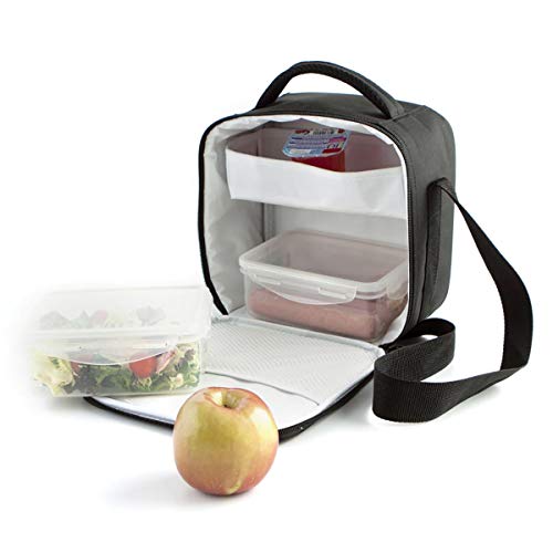 Quid Go Lunch Picknicktasche, mit Behälter, 19 x 14 x 26 cm Zentimeter schwarz