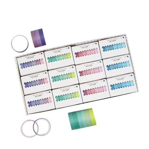 72Pcs 24 Farbe Scrapbooking Dekorative Klebeband Regenbogen Farbe Masking Tape Für Handwerk Tagebuch Album Scrapbooking Planer