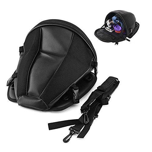 1xTankrucksack Motorrad Wasserdicht Multifunktionale Rücksitz Satteltasche Nylon Reisewerkzeug Gepäcktasche Schwarz