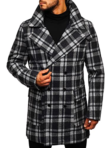 BOLF Herren Mantel Wintermantel Bussines Elegant Wärm J.Boyz 1115 Grau XL [4D4]