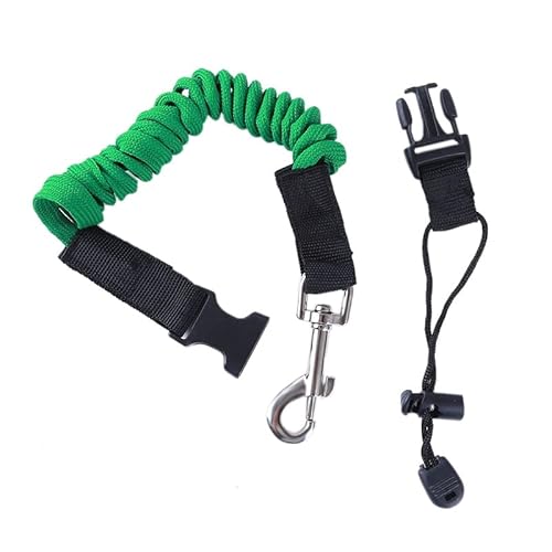 BFVAKBKYT Kajak Paddel Leine, Elastische Kajak-Kanu-Paddel-Leine Surfbrett-Surfleine Sicherheitsseil-Leine Ruderboot-Lanyard Angelrute Kajak-Zubehör Kajak-Paddel-Seil(Green)