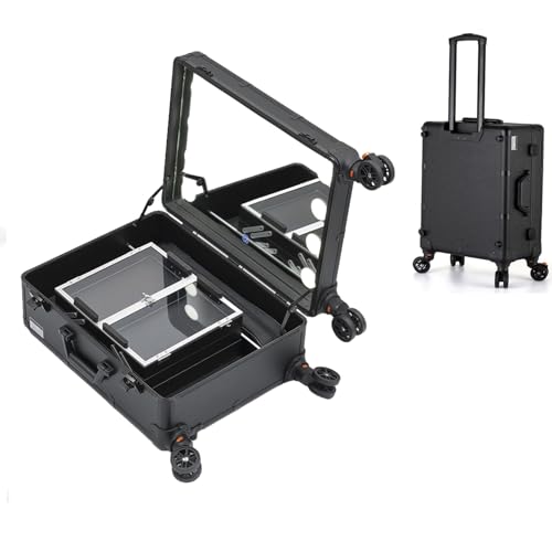 Beauty Case, Kosmetik Trolley Rollkoffer Schminkkoffer mit 360° drehbaren, Kosmetik Organizer, Make Up Tasche, Kosmetik Aufbewahrung für Make Up, Premium Kosmetiktasche für Kosmetik (Size : A)