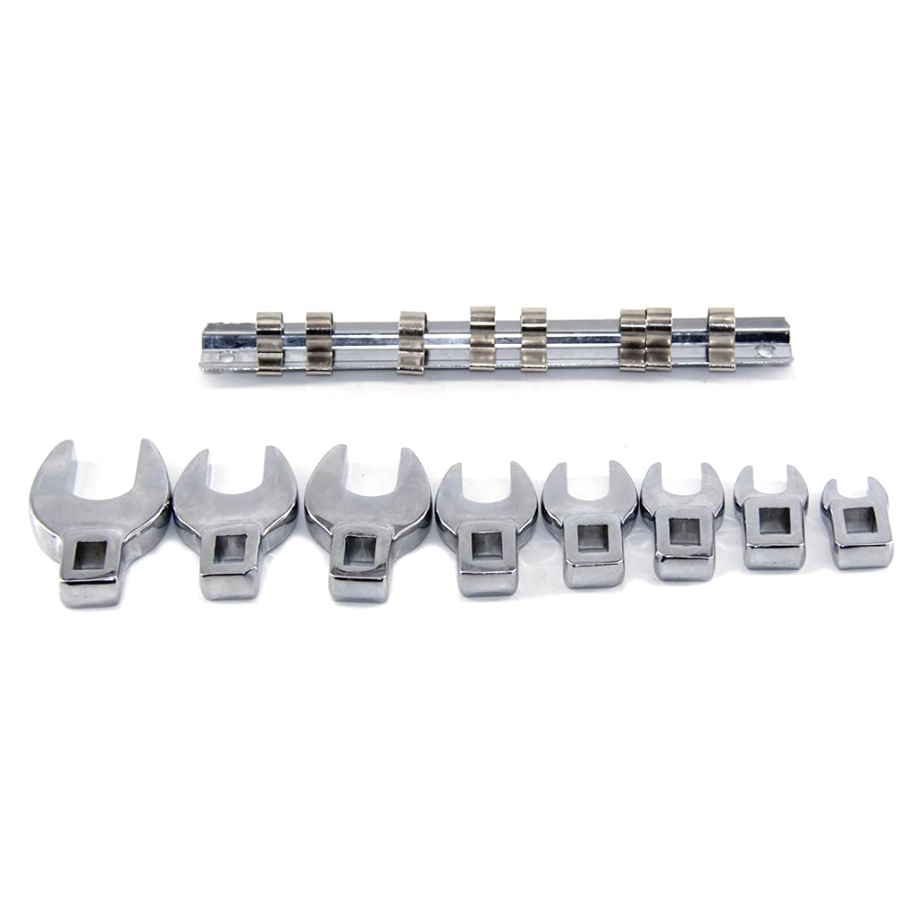 Hahnenfußschlüssel-Set mit Clip, vollständig poliert, metrisches Werkzeug, 10 mm, 11 mm, 13 mm, 14 mm, 16 mm, 18 mm, 19 mm, 22 mm